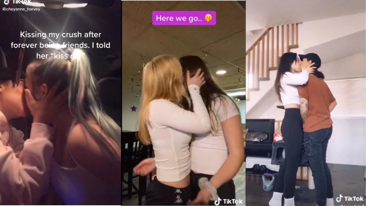 lesbian best friends kissing
